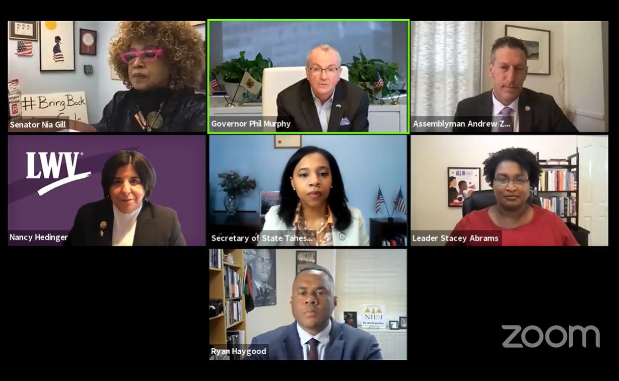  phot: virtual meeting, Governor Murphy, joined by legislators and advocates